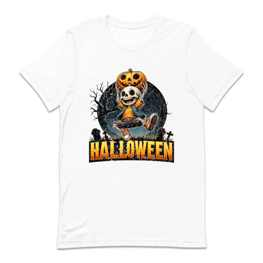 Cute Skeleton With Pumpkin Head Spooky Night Scene Halloween Party | PRODUCT CODE: HLCTSKWPUD