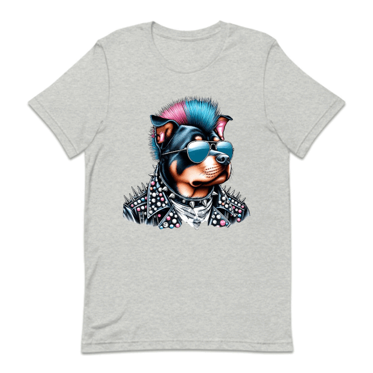 Rottweiler Dog with Sunglasses Spiky Mohawk | PRODUCT CODE: RWTLVRDGKPN