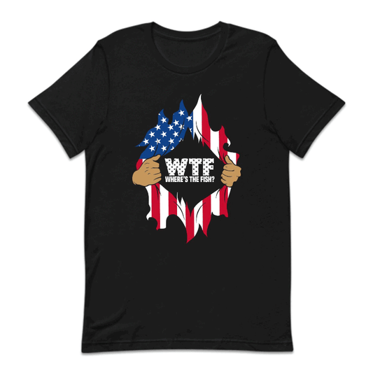 WTF Where's The Fish Veterans Day Patriotic USA Flag | PRODUCT CODE: EHRETHSFIVD