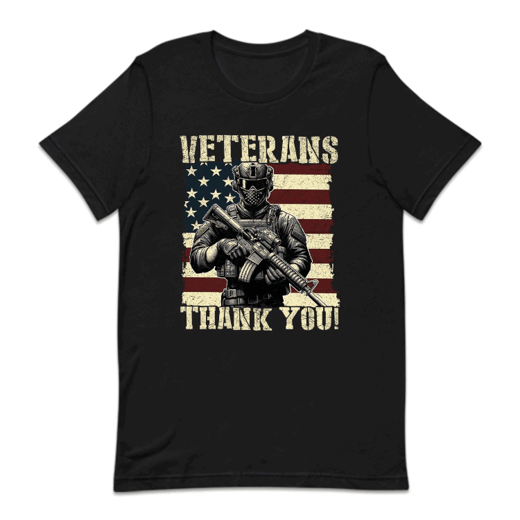 Veterans Thank You Military Appreciation Patriotic USA Pride | PRODUCT CODE: VRTHNKSYUOA