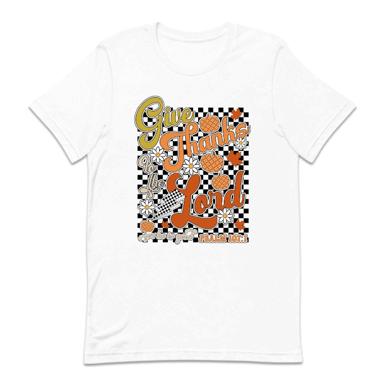 Give Thanks to the Lord Psalm 107:1 Floral Bible Verse Thanksgiving | PRODUCT CODE: GVTHNKLRDP