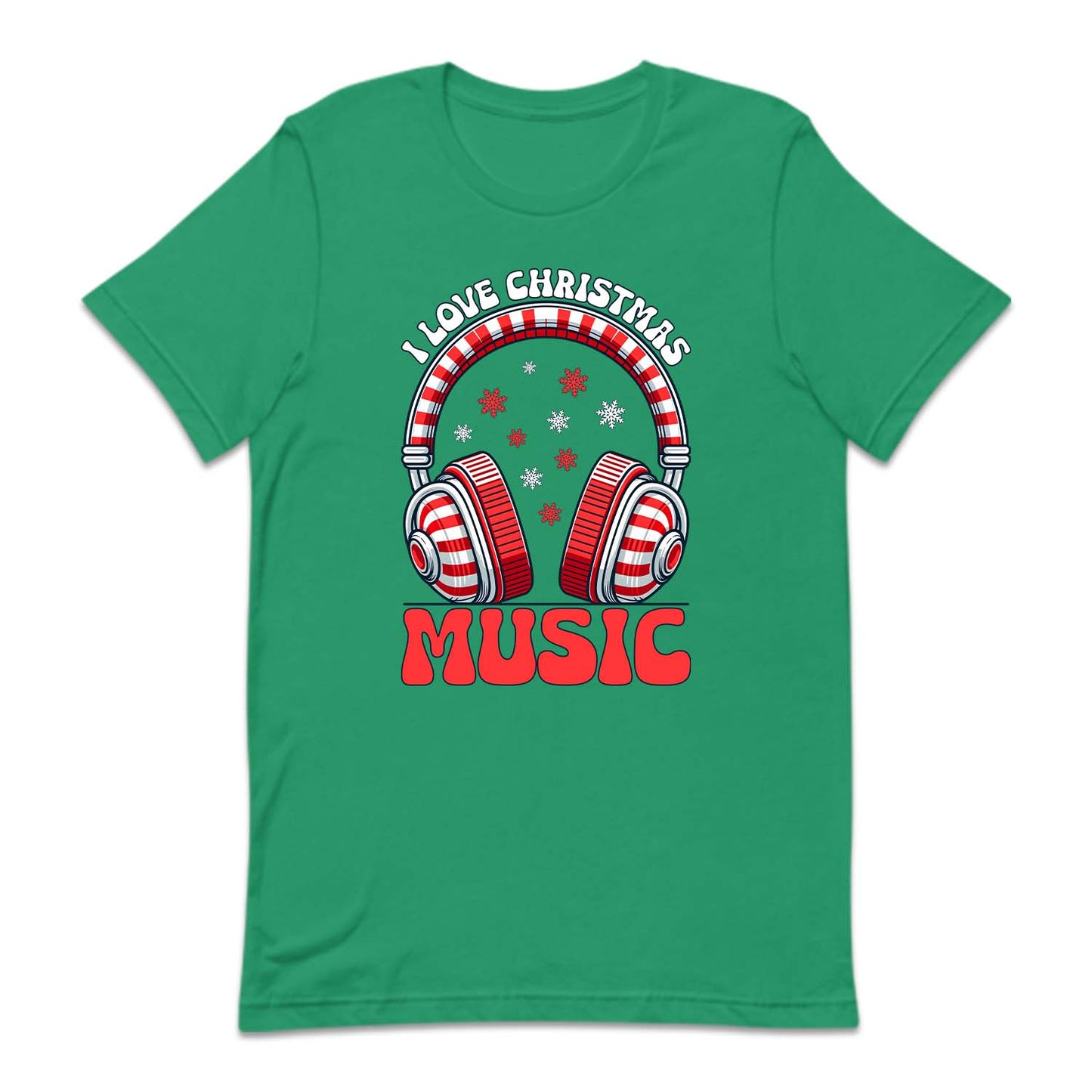I Love Christmas Music Candy Cane Headphones Musical Xmas | PRODUCT CODE: LVCHRTMSUCN