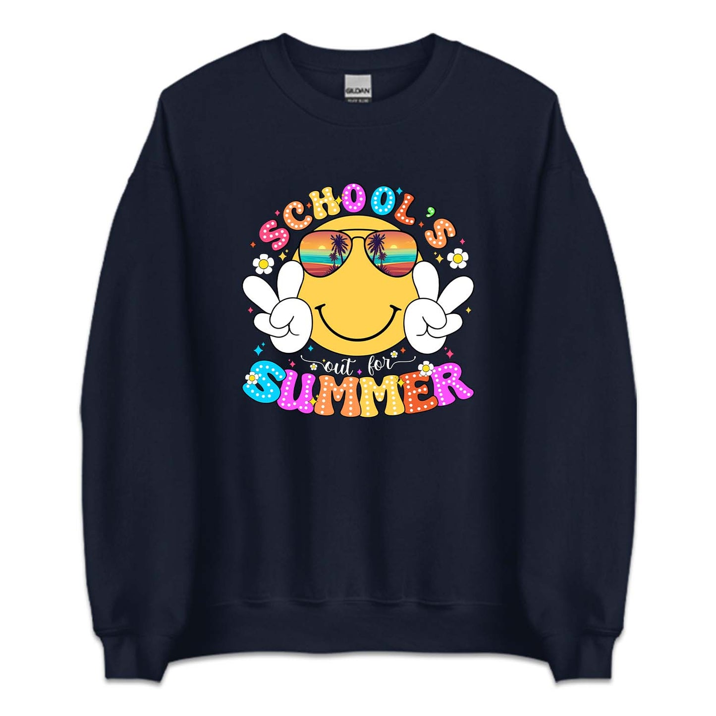 Retro Smiley Face Schools Out for the Summer | PRODUCT CODE: RTRSMLFCEM