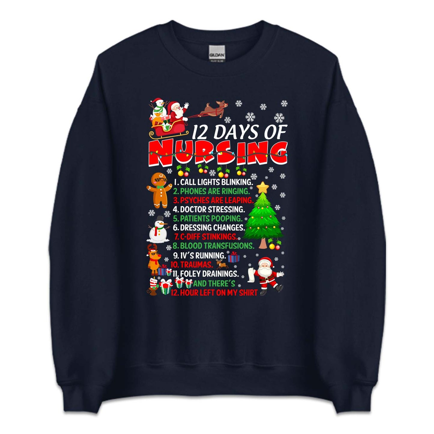 12 Days Of Nursing Christmas Festive Xmas Nurse | PRODUCT CODE: TWLDYSFNRGC