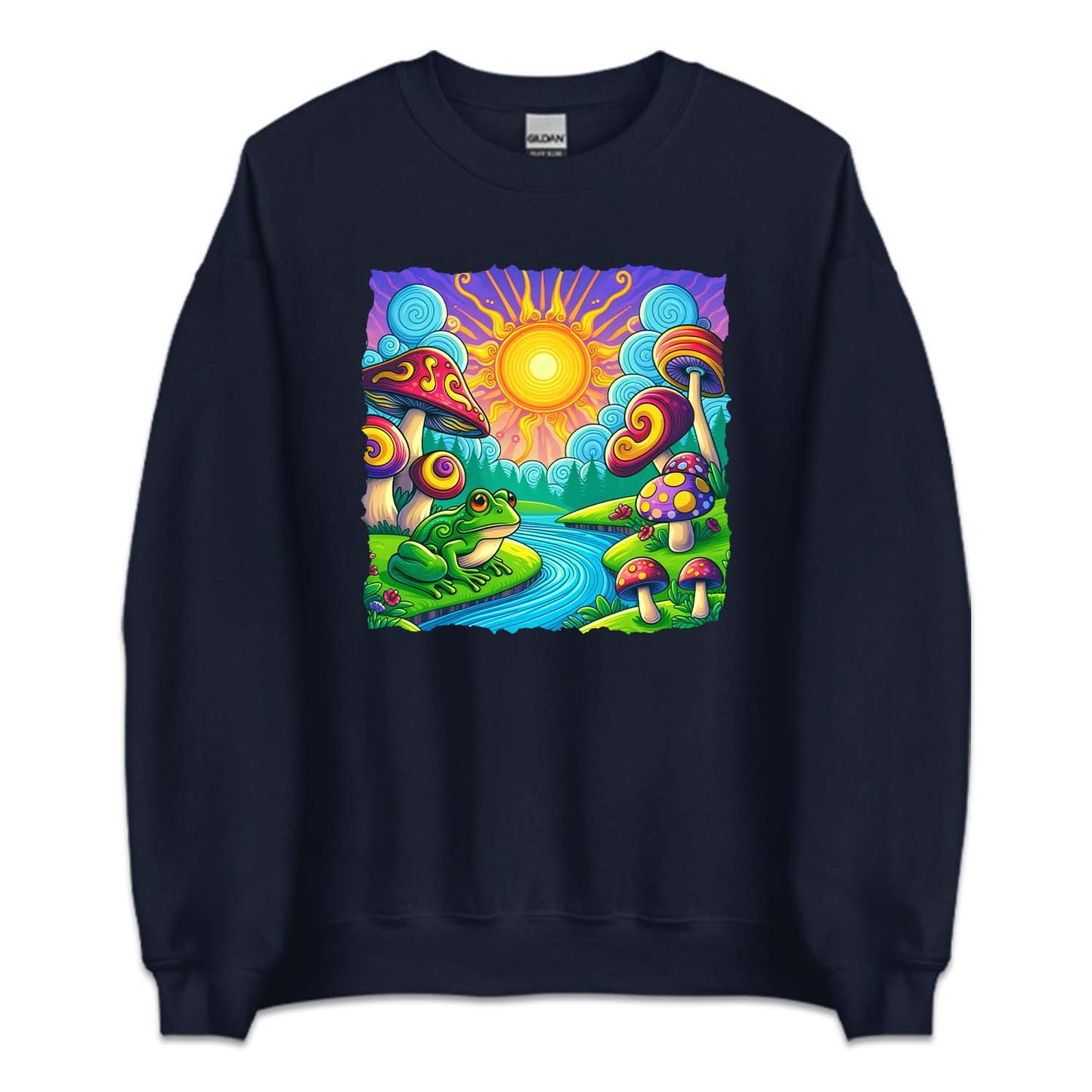 Psychedelic Landscape Mushroom And Frog River | PRODUCT CODE: MSHDRMPSYD