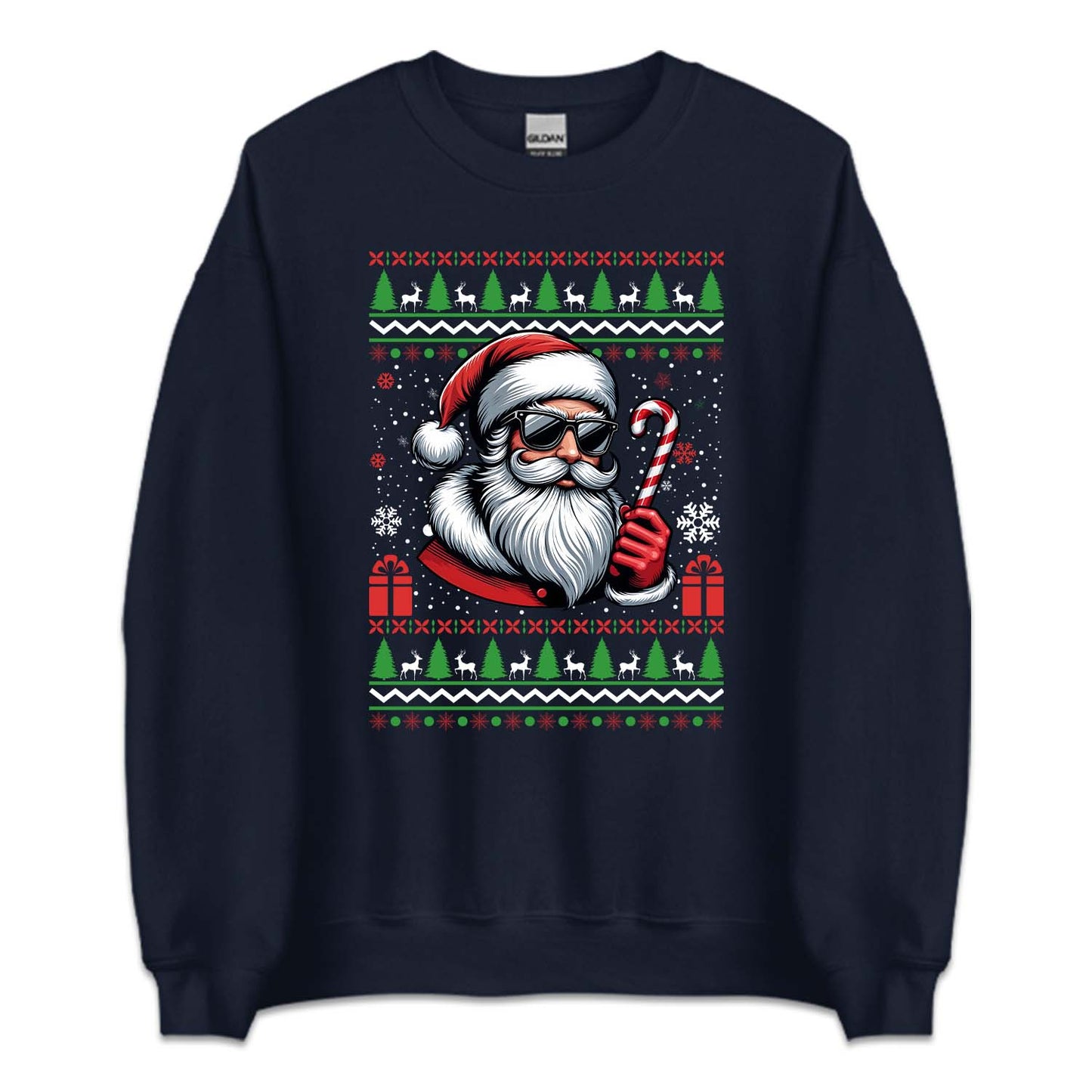 Santa in Sunglasses Christmas Candy Cane Xmas Holiday | PRODUCT CODE: CNDENTYGLSR
