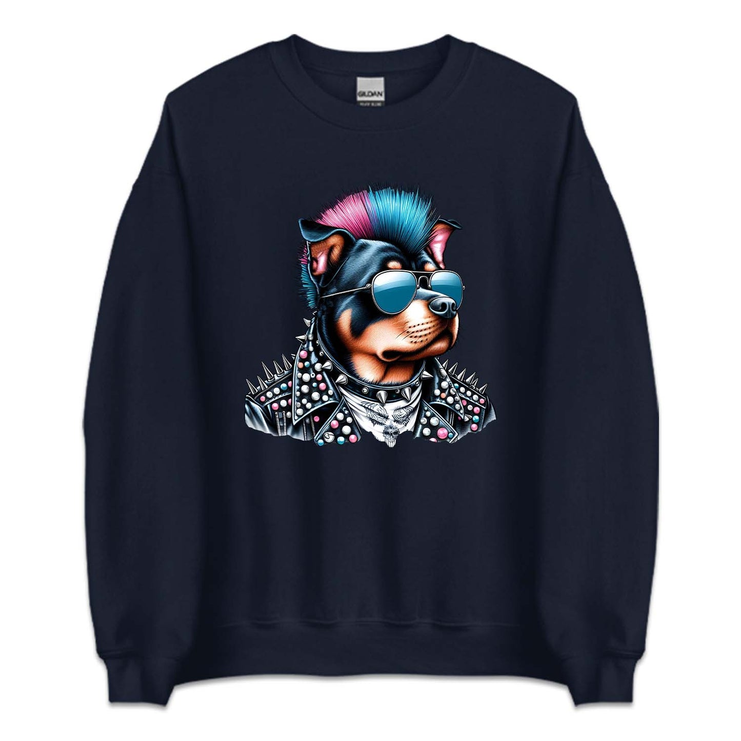 Rottweiler Dog with Sunglasses Spiky Mohawk | PRODUCT CODE: RWTLVRDGKPN