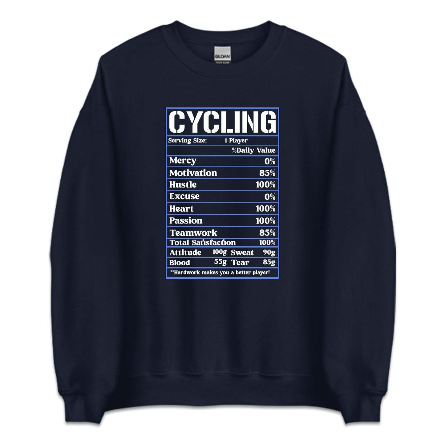 Cyclist Nutrition Facts Bicycle Humor | PRODUCT CODE: CYLNTURFCS