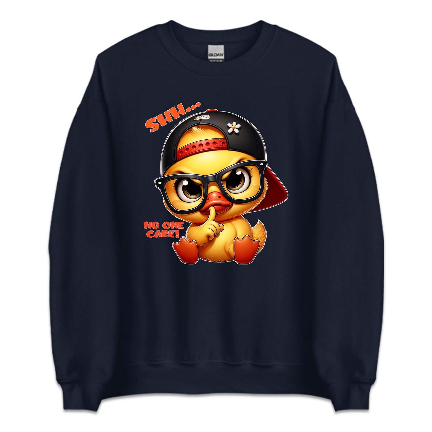 Cartoon Duckling Shh No One Cares Funny Duck Quote | PRODUCT CODE: CRTNDCKLNG