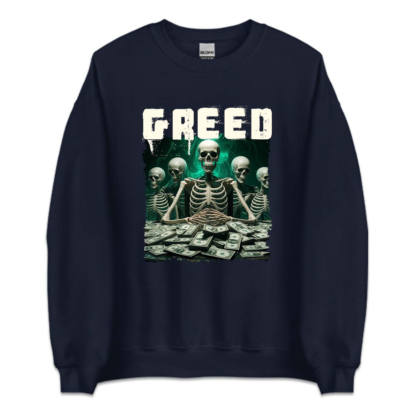 Vintage Y2k Greed Skeleton Dollar Bills | PRODUCT CODE: GRDESKLTNO
