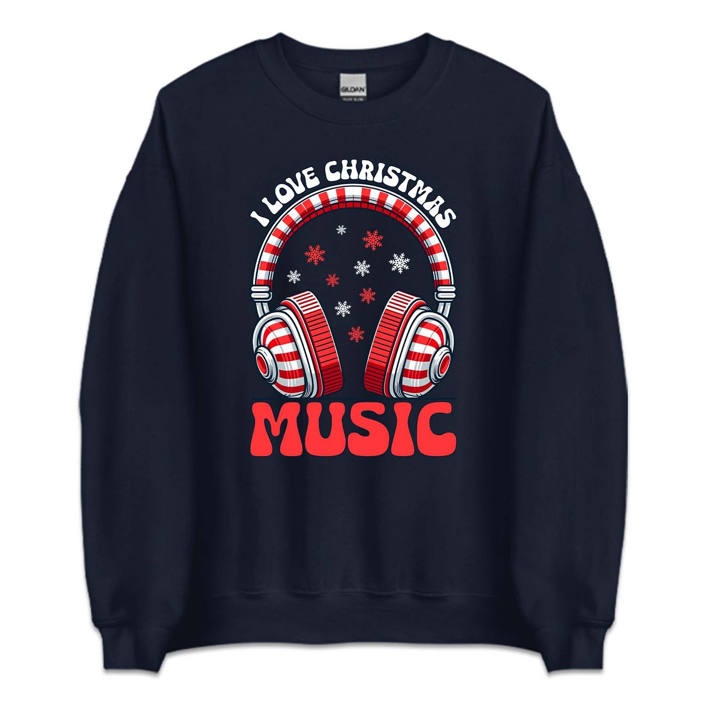 I Love Christmas Music Candy Cane Headphones Musical Xmas | PRODUCT CODE: LVCHRTMSUCN