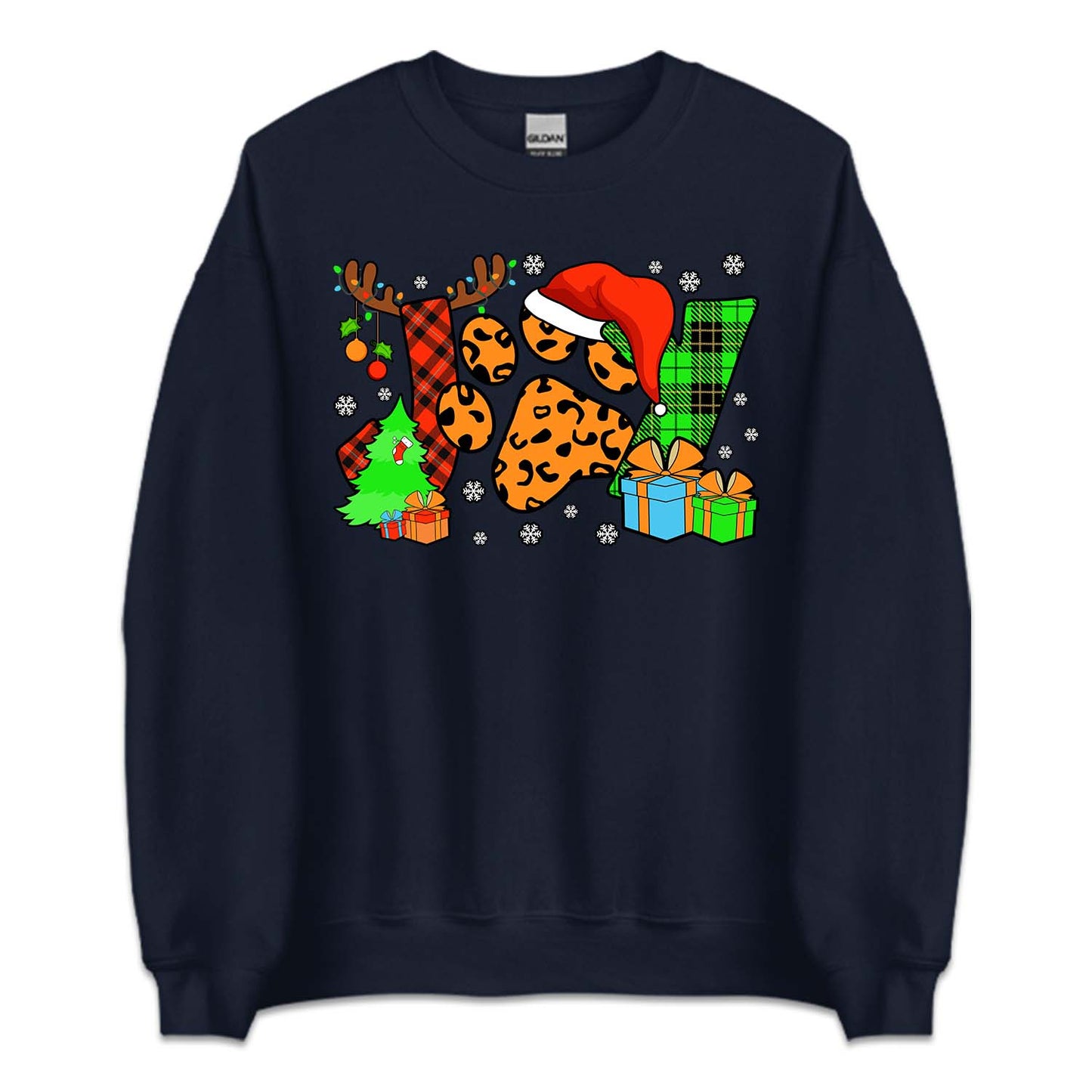 Joy Christmas Paw Print Holiday Hoodie, Pet Lover Xmas | PRODUCT CODE: JYOCHMPWARTN