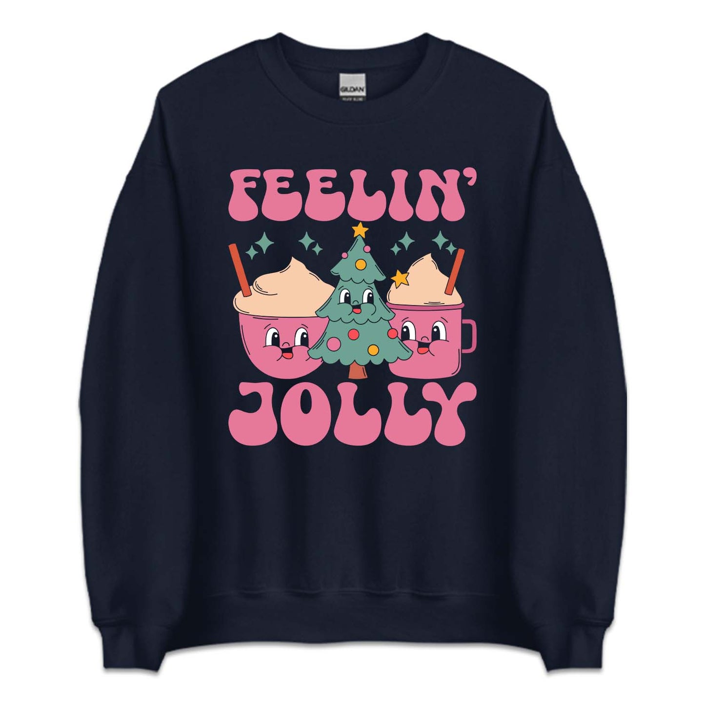 Feelin' Jolly Pink Christmas Coffee Festive Xmas Holiday | PRODUCT CODE: FLNEJYLCFEMG