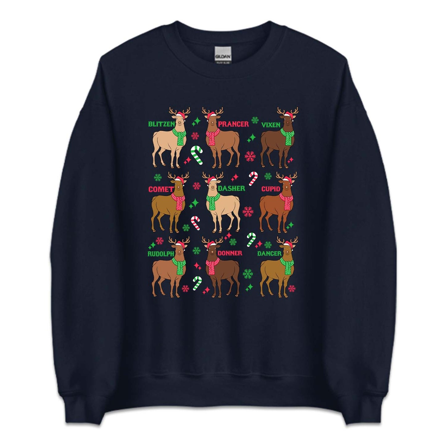 Christmas Reindeer Names Cozy Xmas Dasher Dancer Prancer | PRODUCT CODE: DSGCPVNMDO