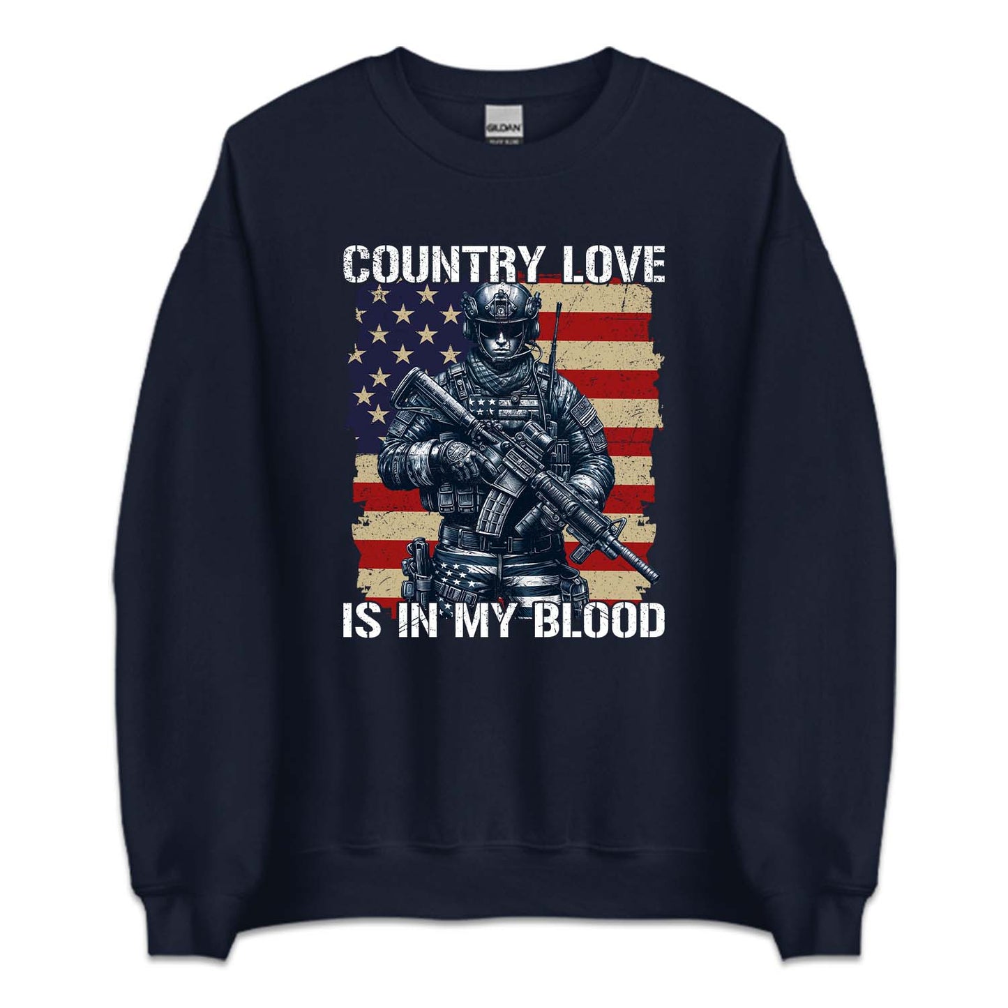 Country Love Is In My Blood Veterans Day USA Military Service | PRODUCT CODE: CNTLVNIMBLDO