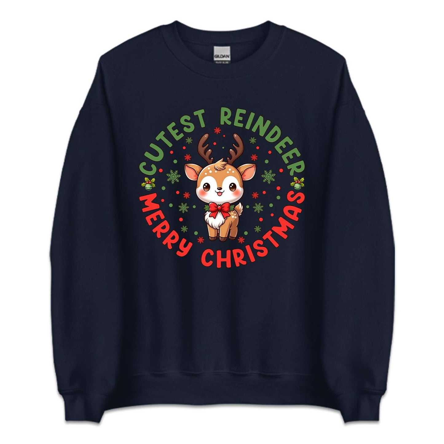 Cutest Reindeer Merry Christmas Xmas Reindeer with Red Bow | PRODUCT CODE: CTSRNDMTYCM