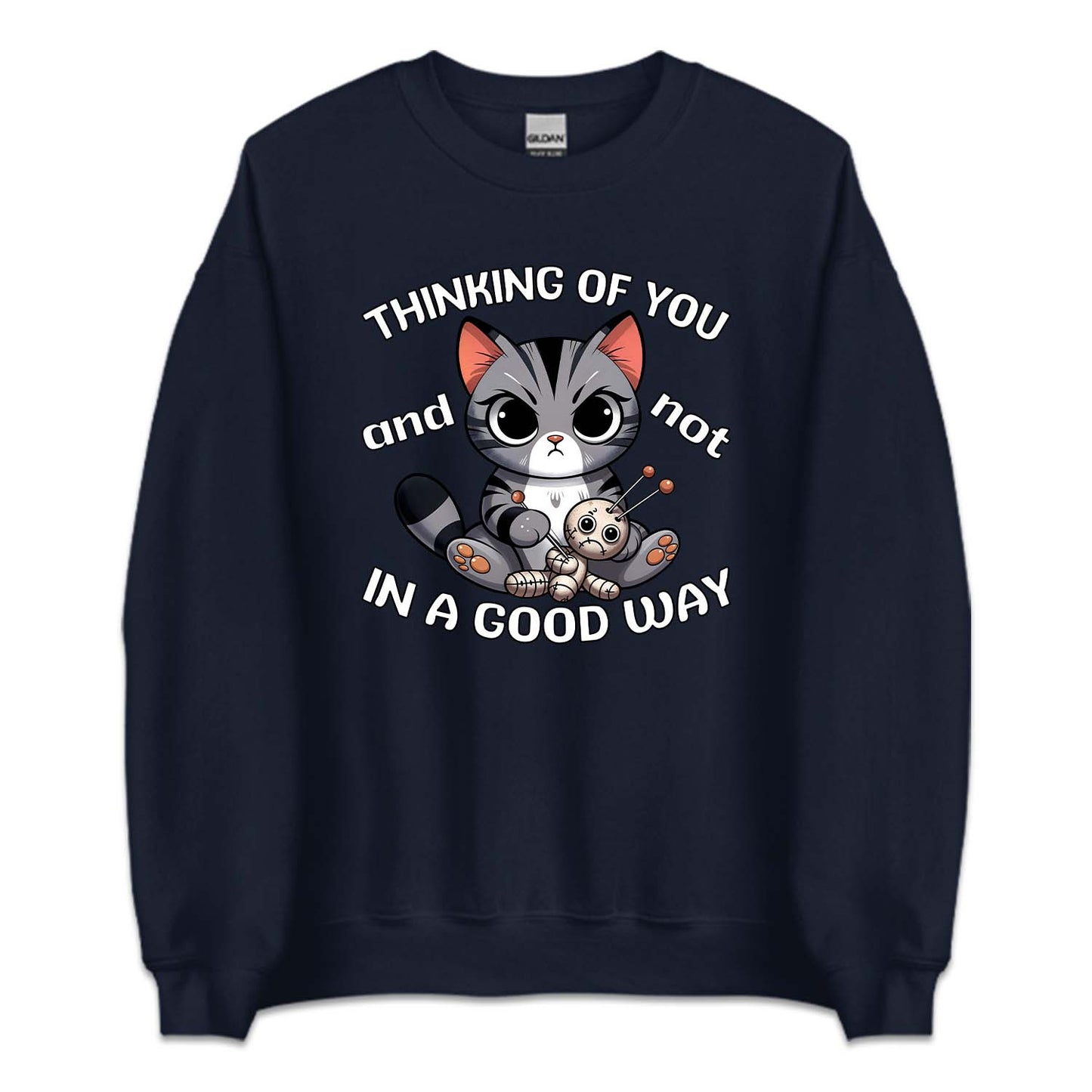 Humorous Cat with Toy Thinking of You and Not in a Good Way | PRODUCT CODE: HMRCTWYOHK