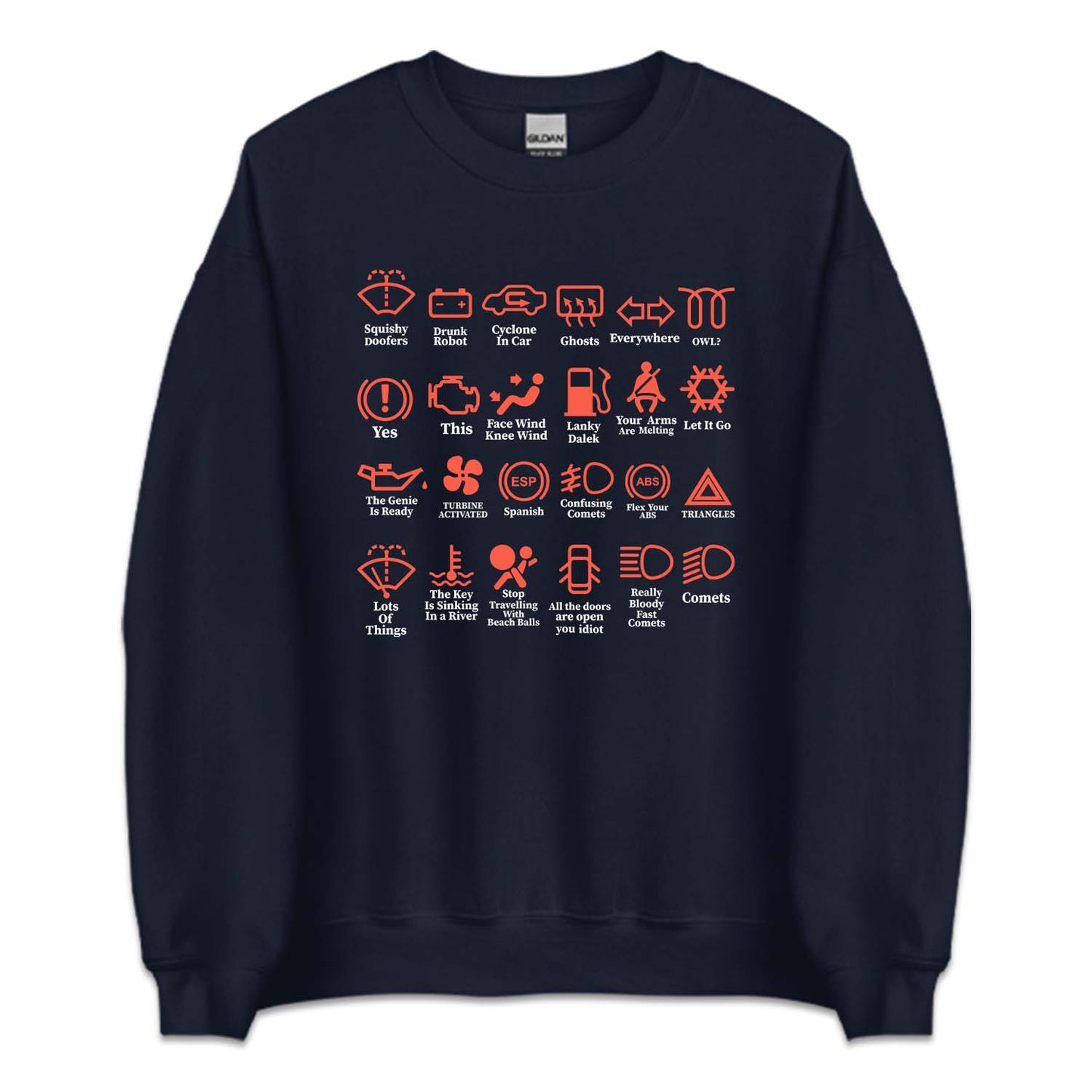 Funny Dash Icons Car Warning Lights | PRODUCT CODE: FNYDSHCNOW