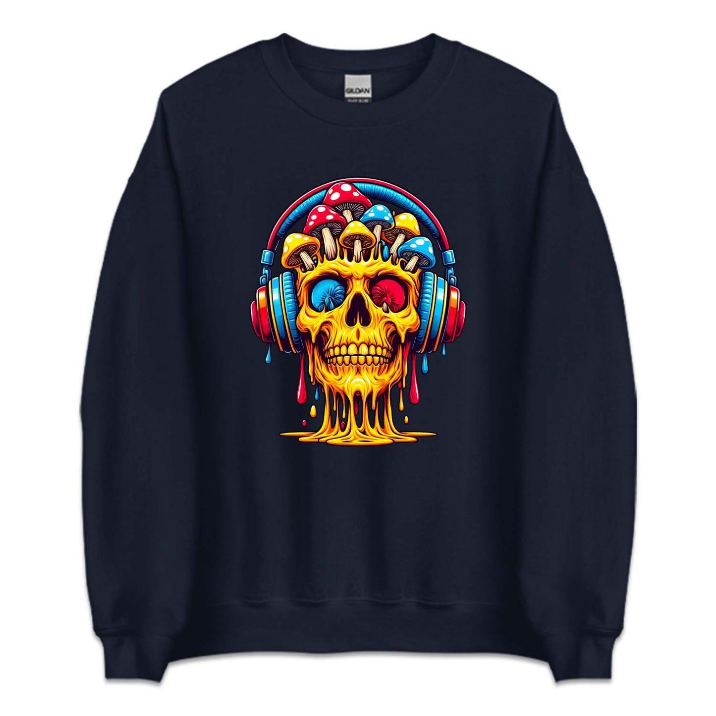 Psychedelic Skull Mushroom And Headphones | PRODUCT CODE: SKLPSYDLC