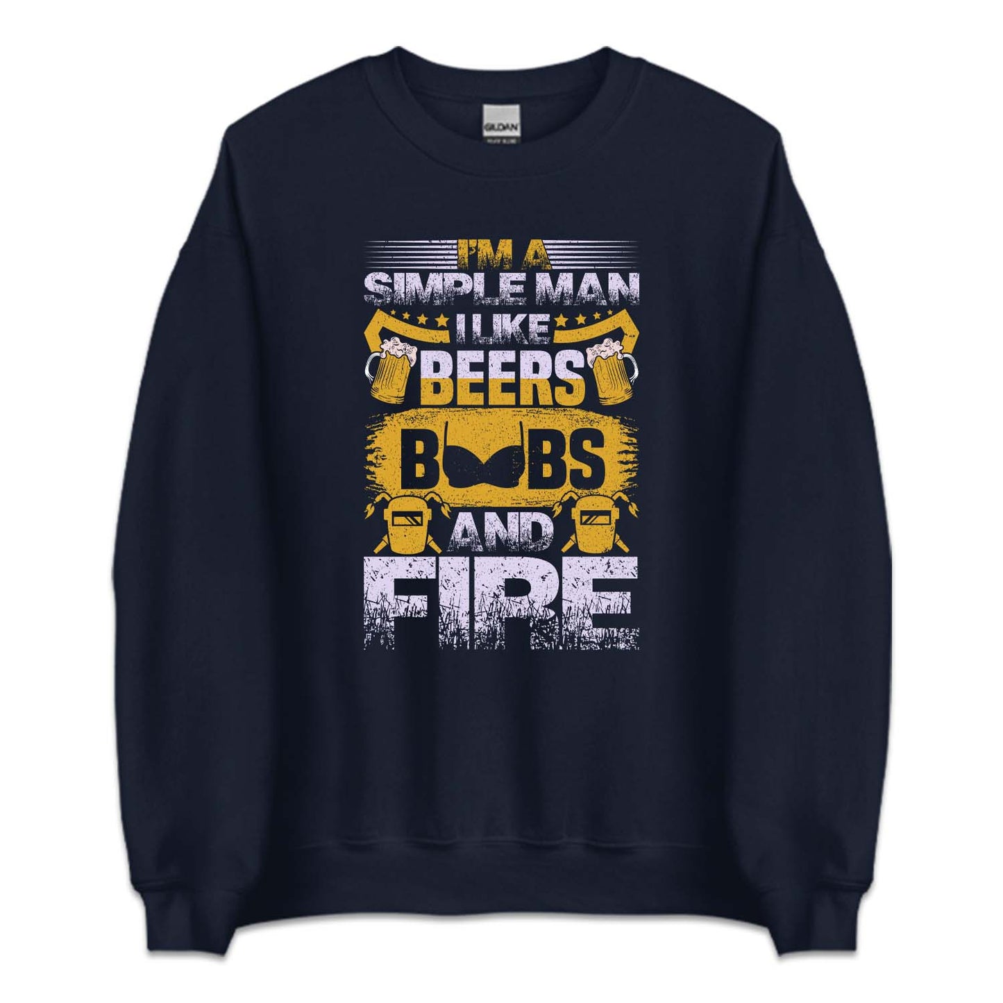 Funny Welder I'm A Simple Man I Like Beers Boobs And Fire | PRODUCT CODE: SMPLCRBROS
