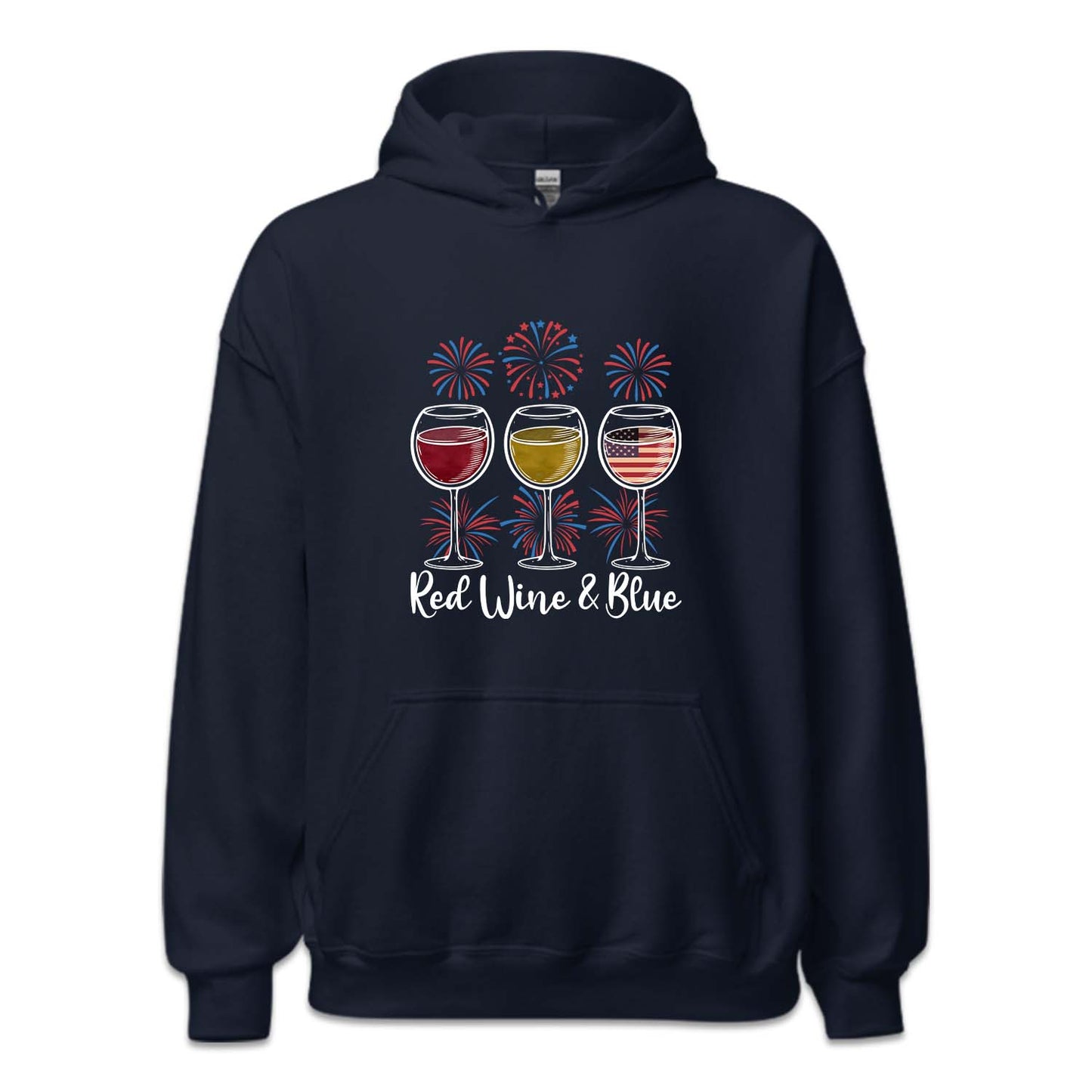 Red Wine & Blue Fireworks 4th Of July American Flag | PRODUCT CODE: FRRDNEBUF