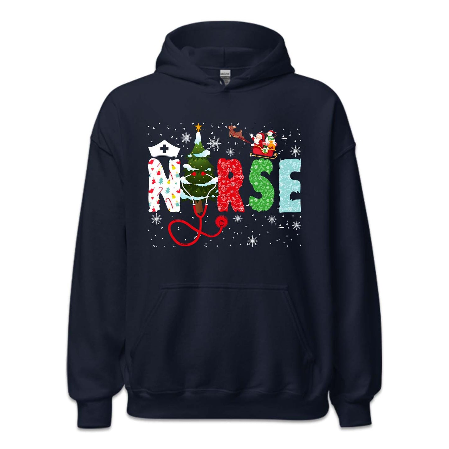 Festive Nurse Christmas Stethoscope & Santa Sleigh Xmas | PRODUCT CODE: FSTVENRUCHM