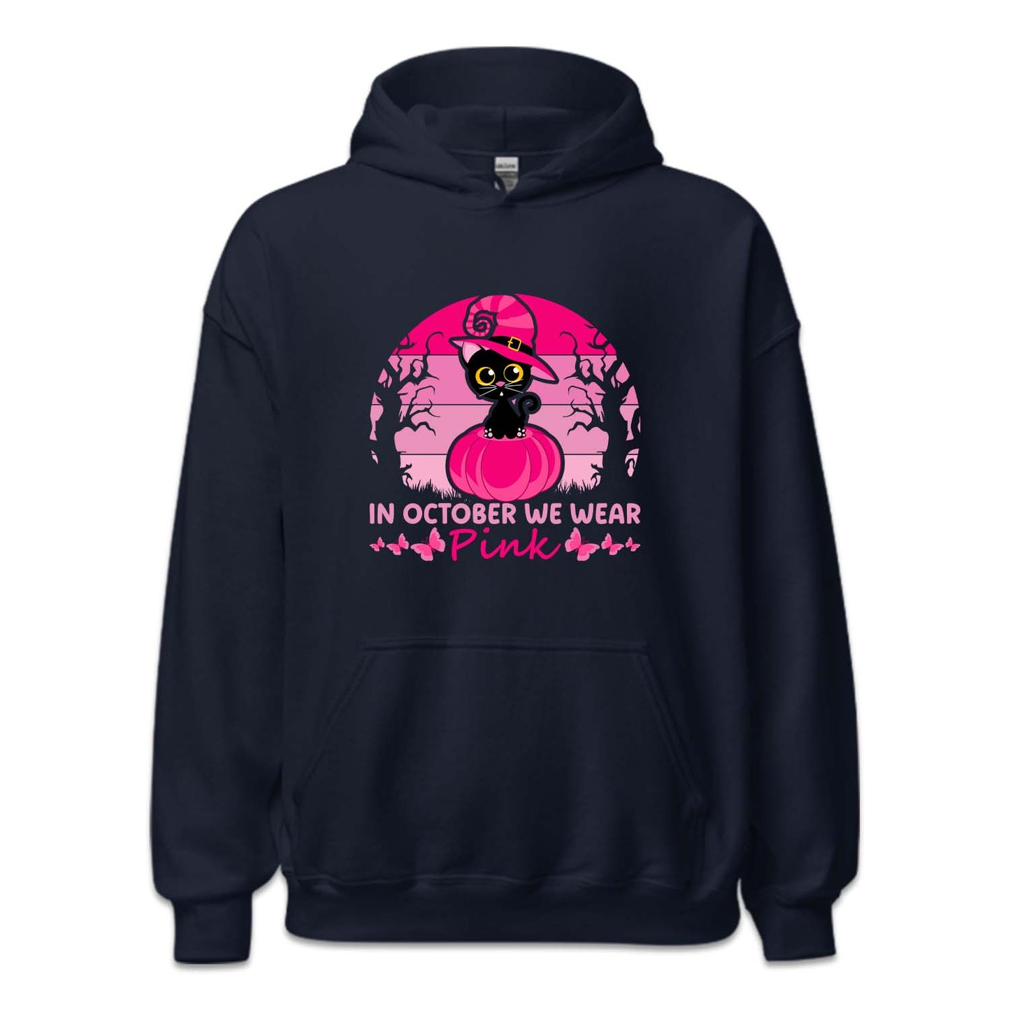 Halloween Breast Cancer Witch Black Cat Pink Ribbon | PRODUCT CODE: WHCTBLKTCA