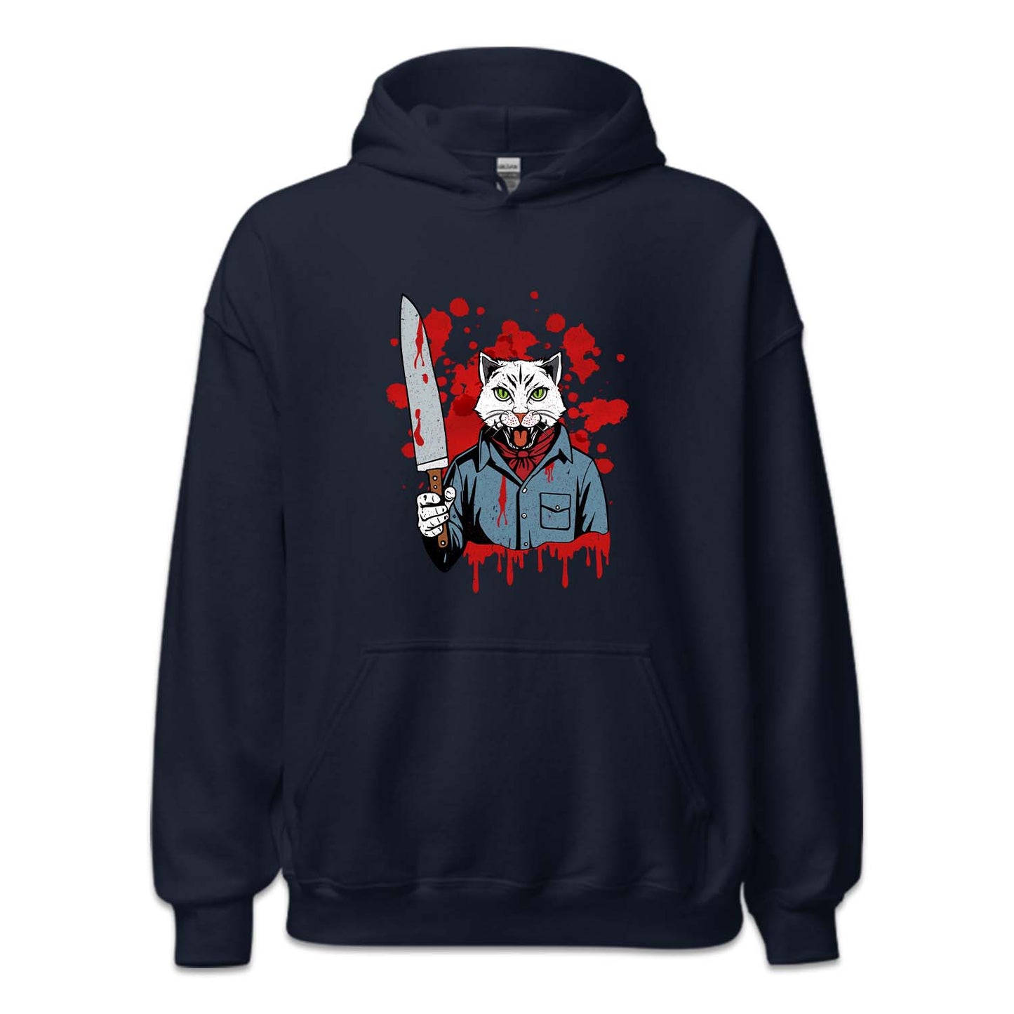 Cat Holding A Blood Knife Halloween Michael Meowers Scary Cat | PRODUCT CODE: CTAHLDBLKN