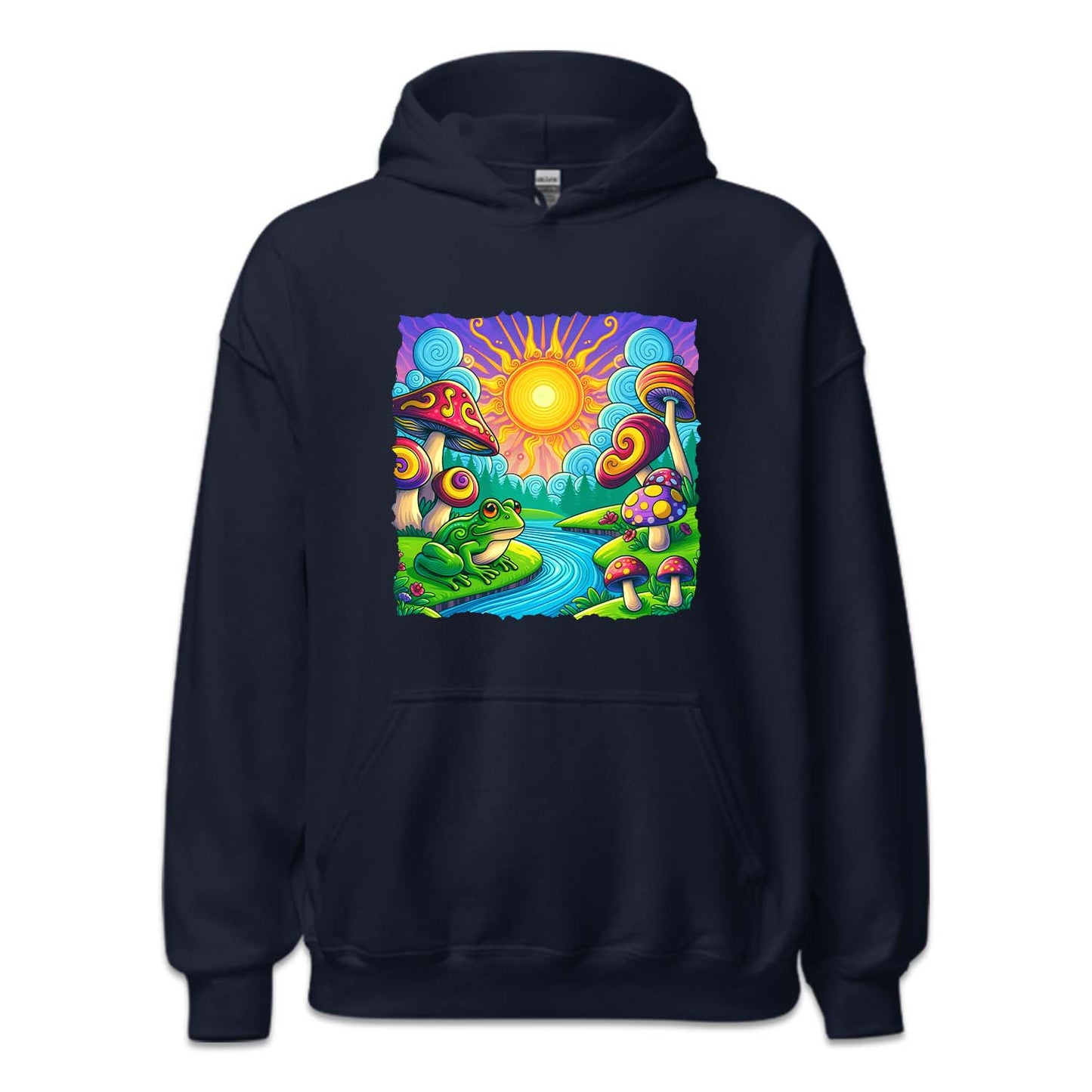 Psychedelic Landscape Mushroom And Frog River | PRODUCT CODE: MSHDRMPSYD