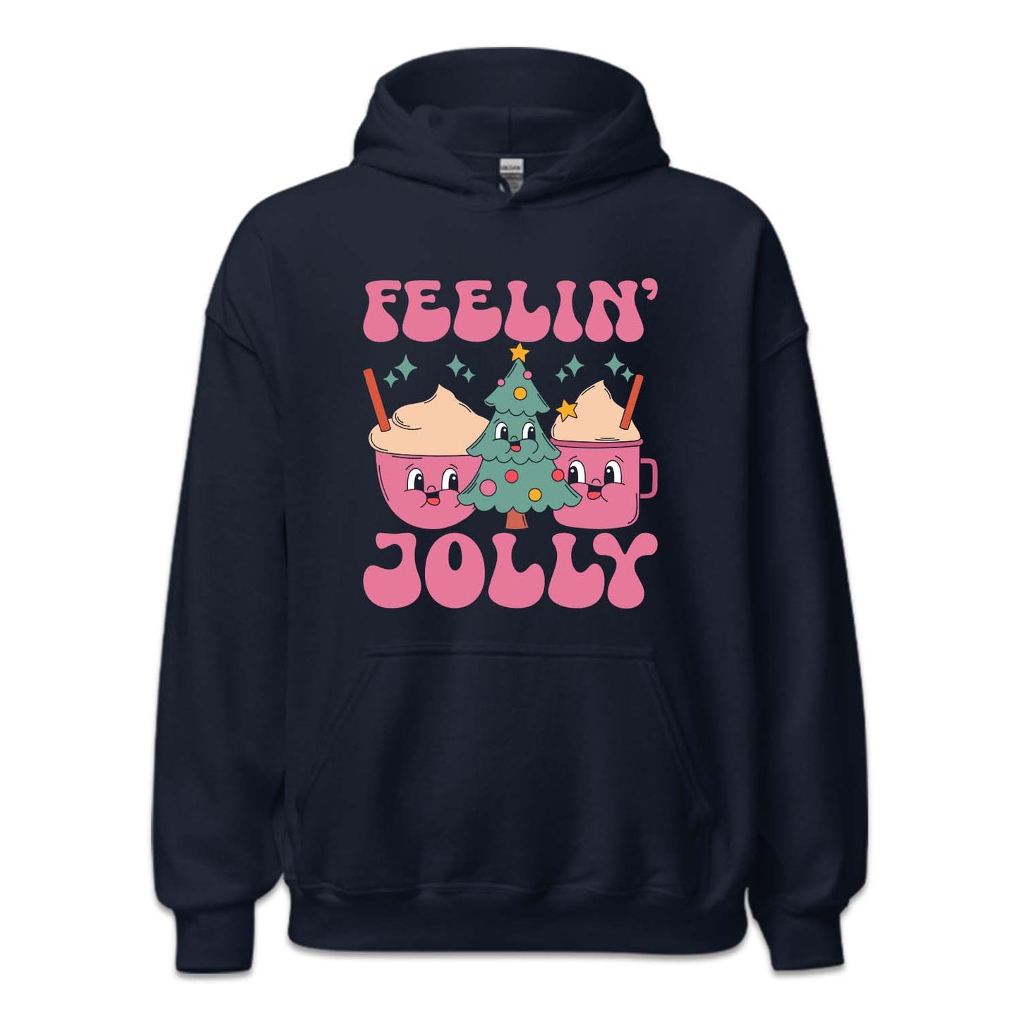 Feelin' Jolly Pink Christmas Coffee Festive Xmas Holiday | PRODUCT CODE: FLNEJYLCFEMG