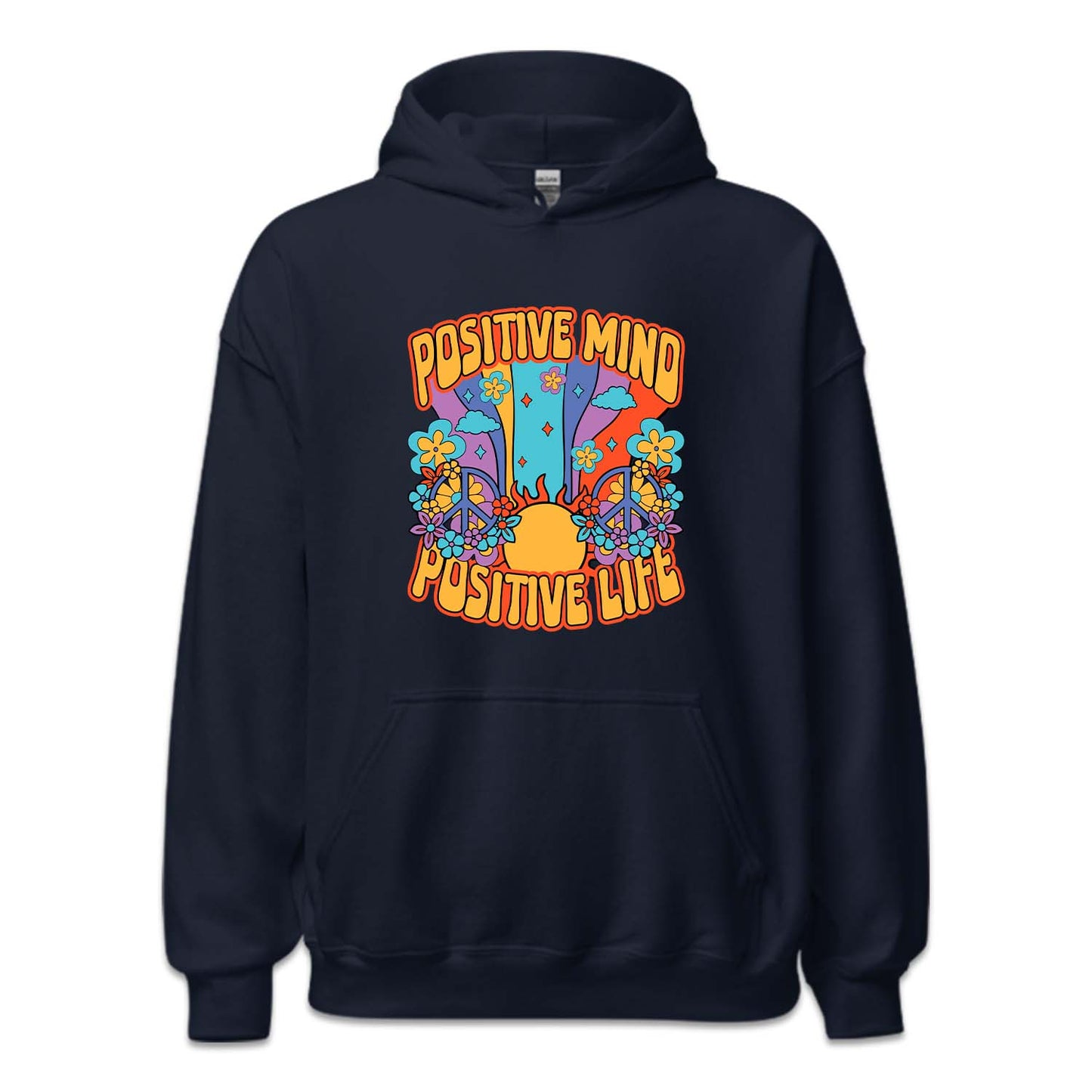 Retro Groovy Vibes Positive Mind Positive Life | PRODUCT CODE: PSTVMNDPLFE