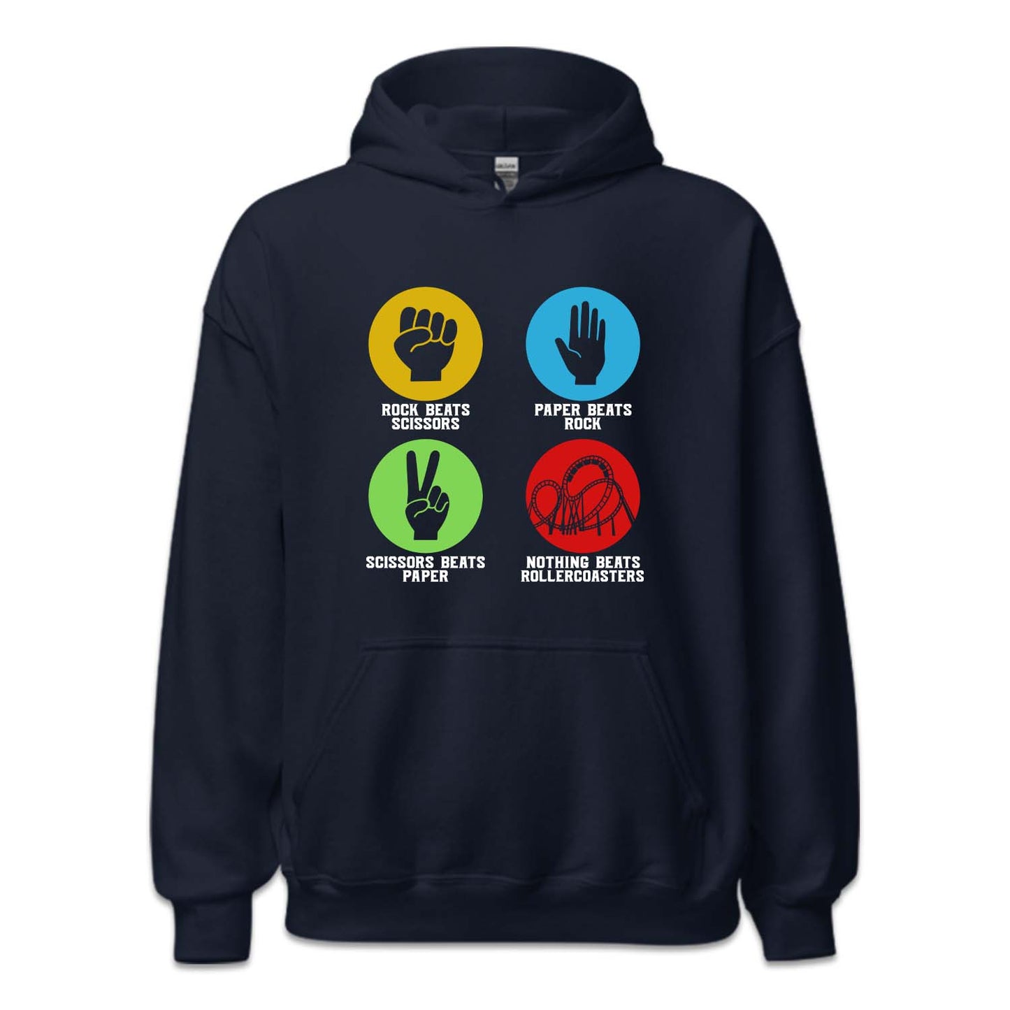 Rock Paper Scissors Nothing Beats Roller Coasters Retro Amusement Park | PRODUCT CODE: RCKPRSCNTH