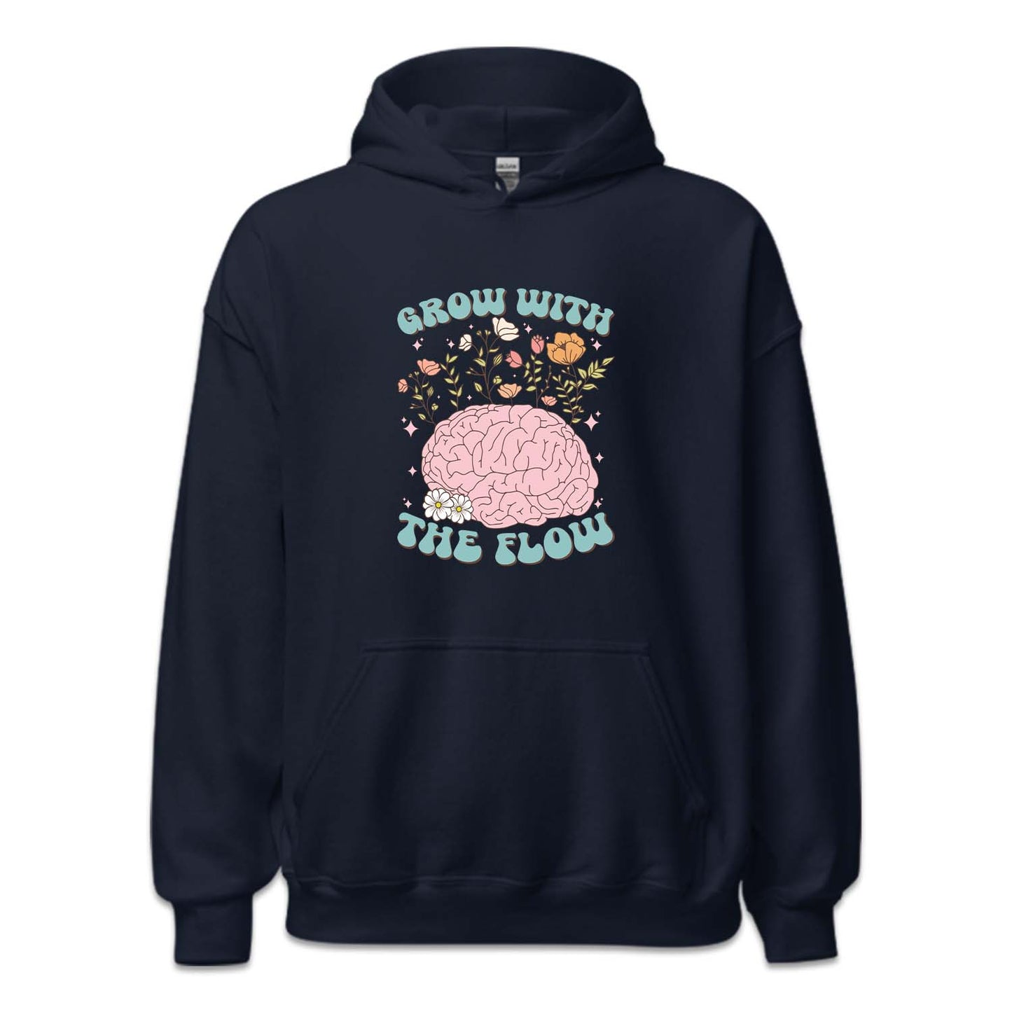 Grow With The Flow Floral Brain Positive Quote | PRODUCT CODE: GRTHLFMH