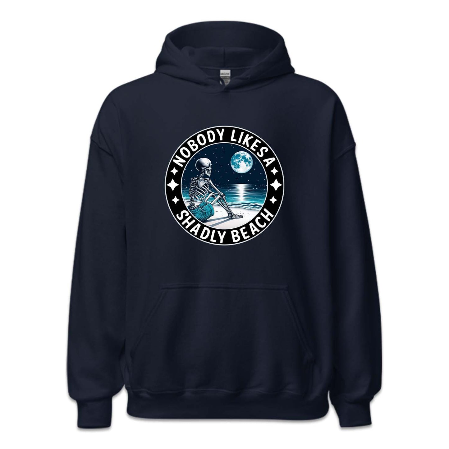 Nobody Likes A Shadly Beach Skeleton Sitting On A Beach | PRODUCT CODE: NBDLKASHBC