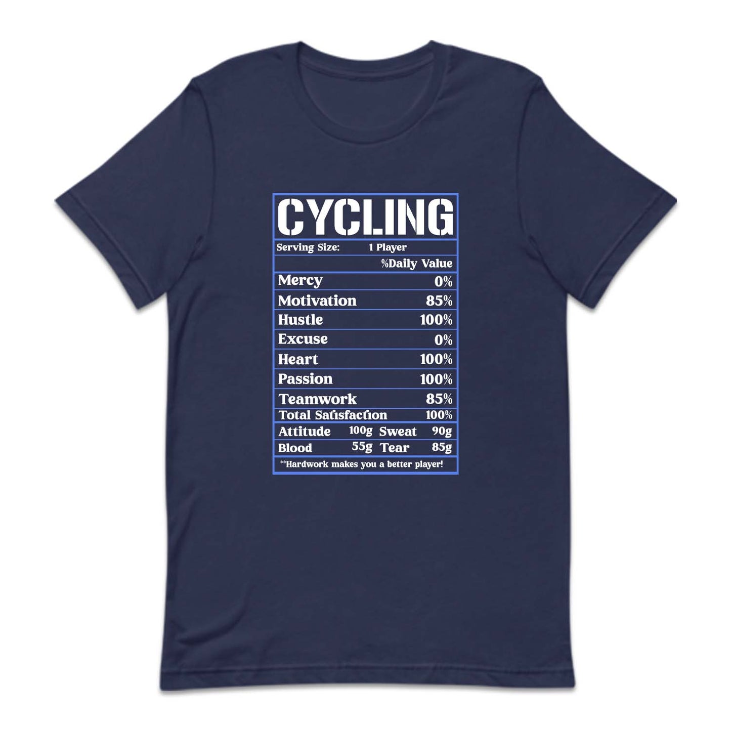 Cyclist Nutrition Facts Bicycle Humor | PRODUCT CODE: CYLNTURFCS