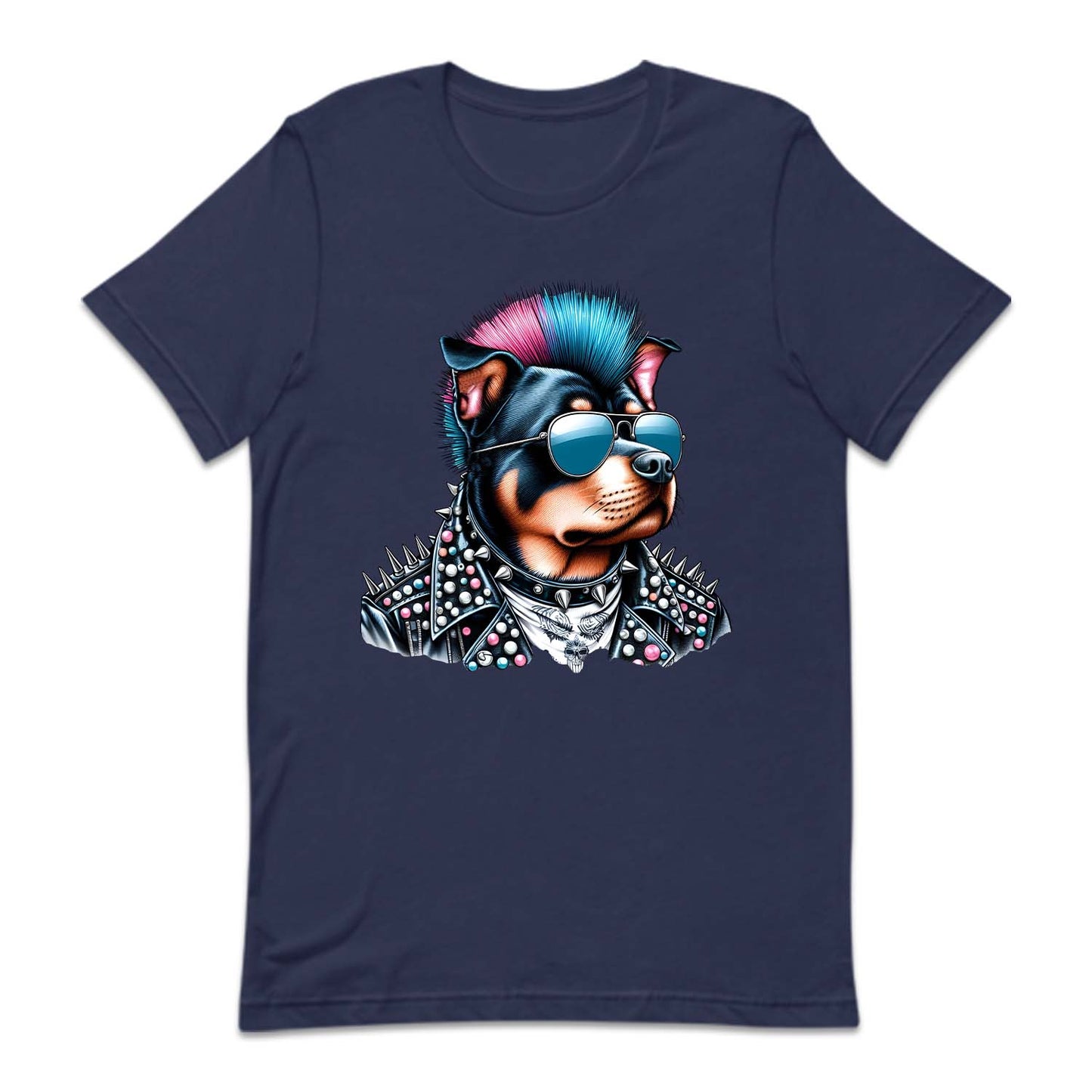 Rottweiler Dog with Sunglasses Spiky Mohawk | PRODUCT CODE: RWTLVRDGKPN