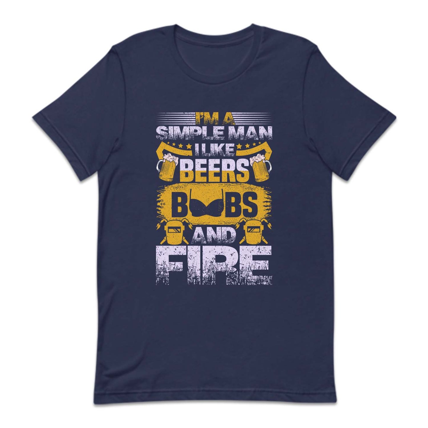 Funny Welder I'm A Simple Man I Like Beers Boobs And Fire | PRODUCT CODE: SMPLCRBROS