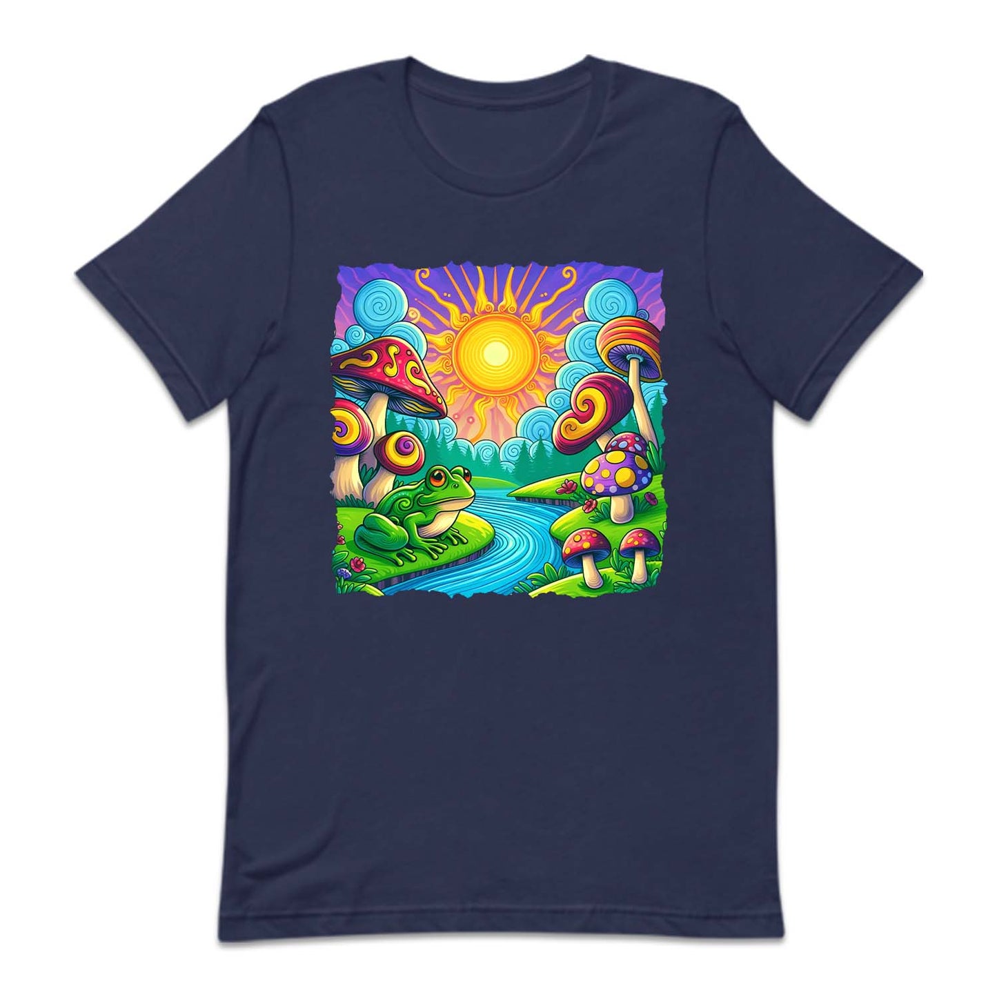 Psychedelic Landscape Mushroom And Frog River | PRODUCT CODE: MSHDRMPSYD