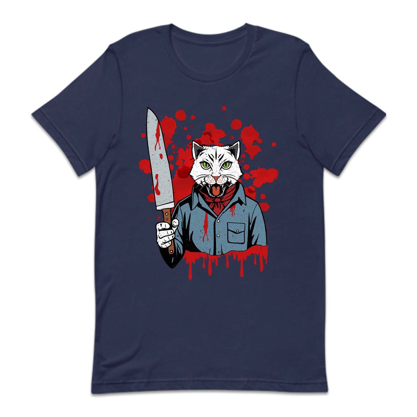 Cat Holding A Blood Knife Halloween Michael Meowers Scary Cat | PRODUCT CODE: CTAHLDBLKN