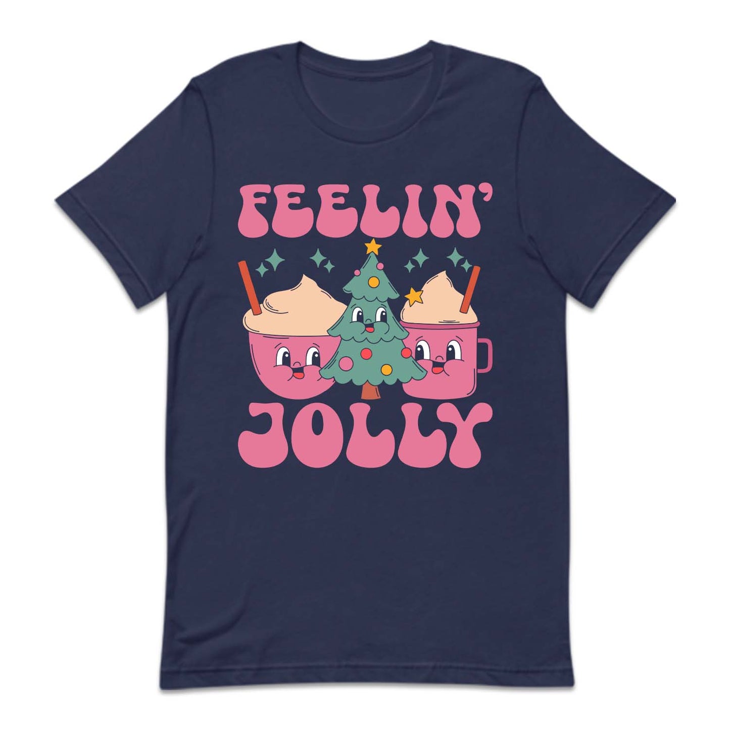 Feelin' Jolly Pink Christmas Coffee Festive Xmas Holiday | PRODUCT CODE: FLNEJYLCFEMG