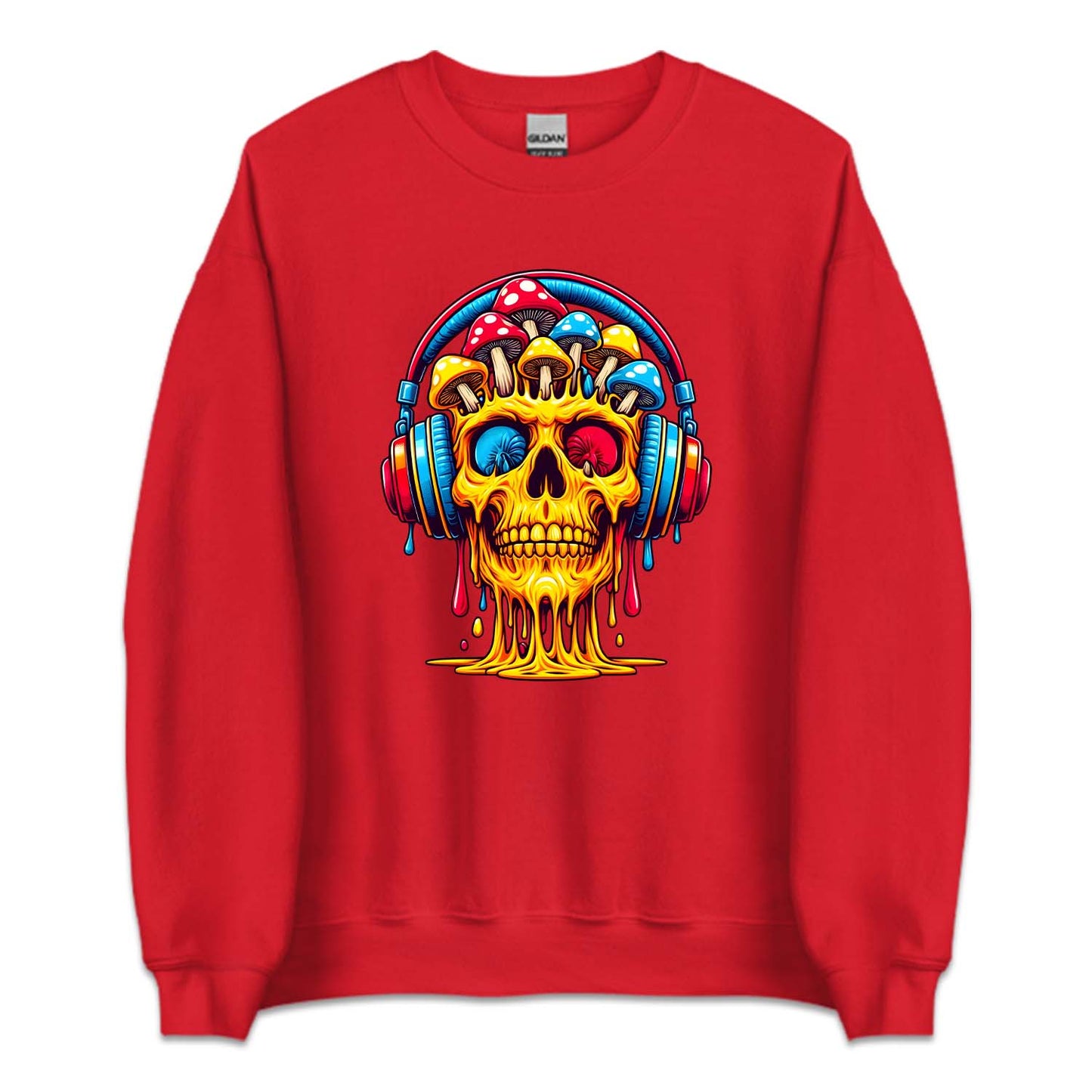 Psychedelic Skull Mushroom And Headphones | PRODUCT CODE: SKLPSYDLC
