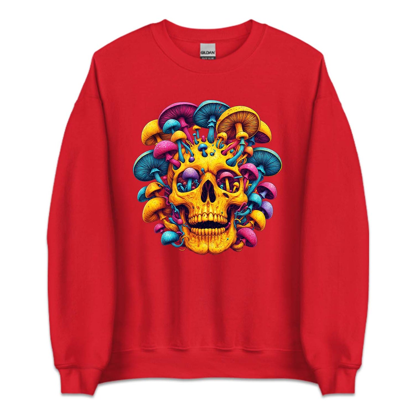 Psychedelic Skull Mushrooms Boho Hippie Art | PRODUCT CODE: MSHSKULPSYD