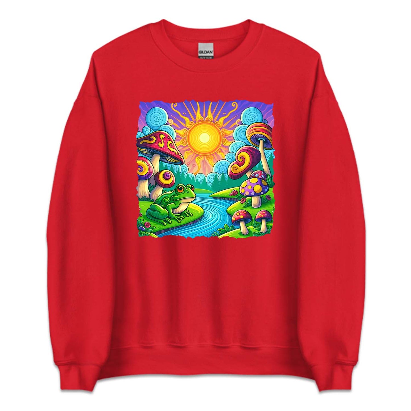 Psychedelic Landscape Mushroom And Frog River | PRODUCT CODE: MSHDRMPSYD