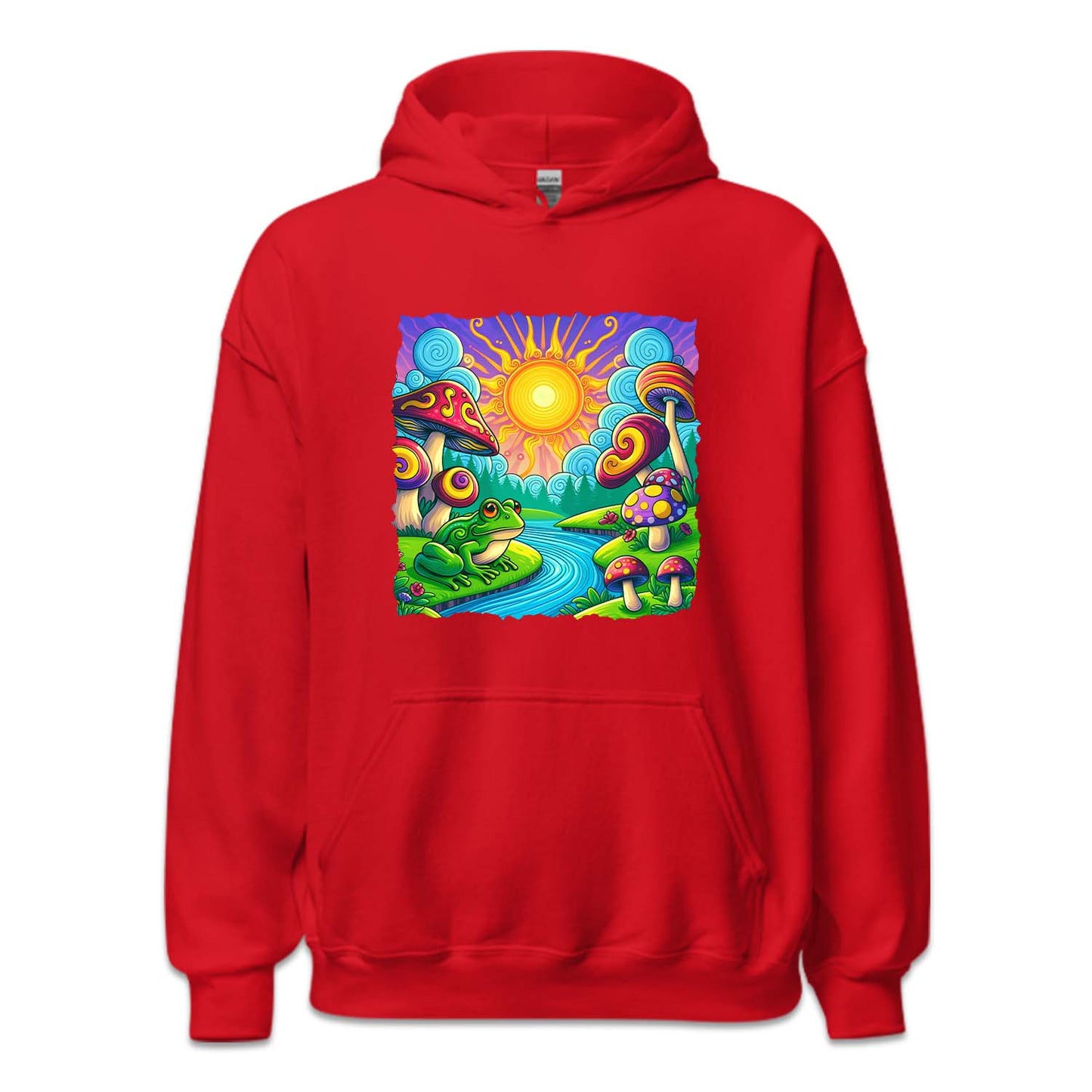 Psychedelic Landscape Mushroom And Frog River | PRODUCT CODE: MSHDRMPSYD