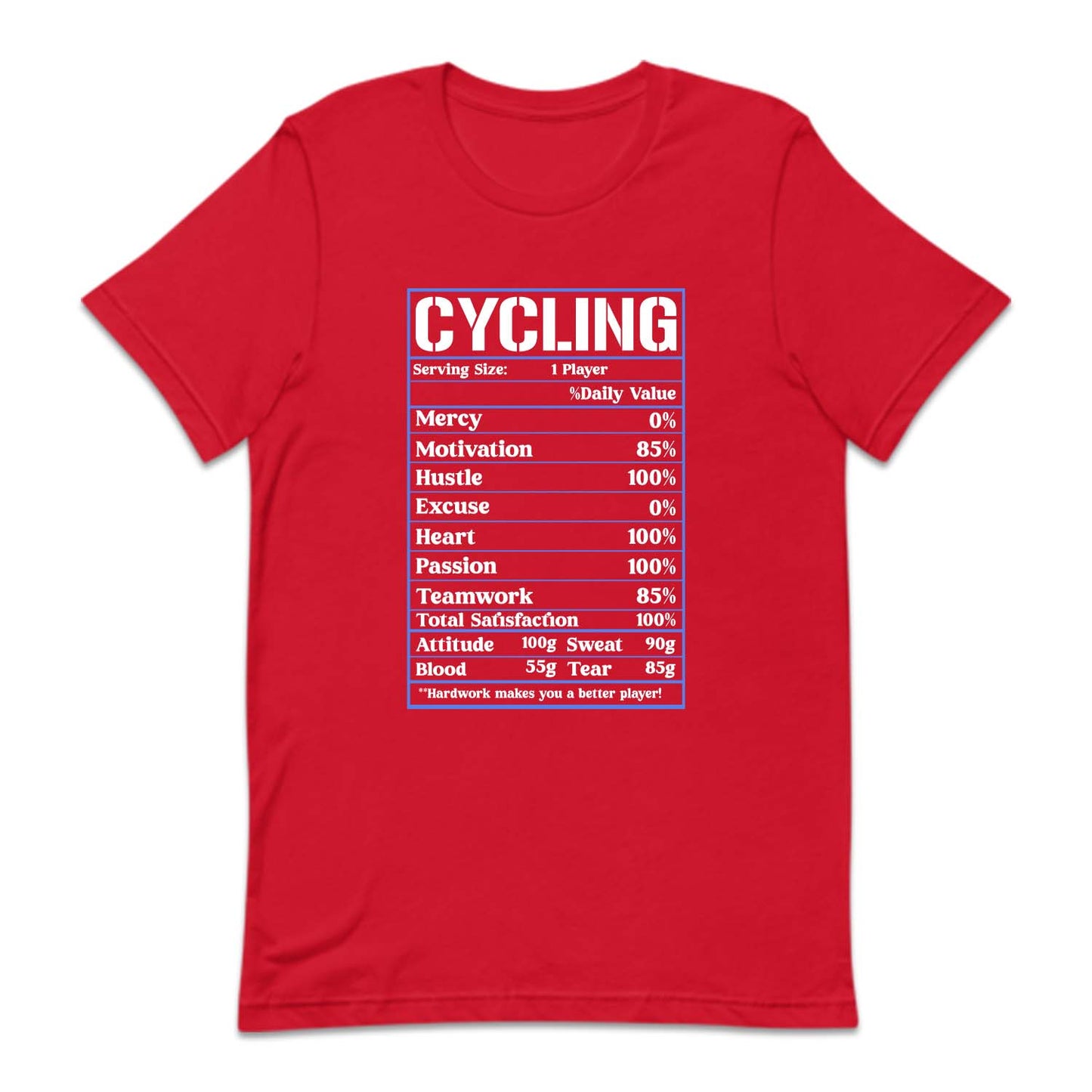 Cyclist Nutrition Facts Bicycle Humor | PRODUCT CODE: CYLNTURFCS