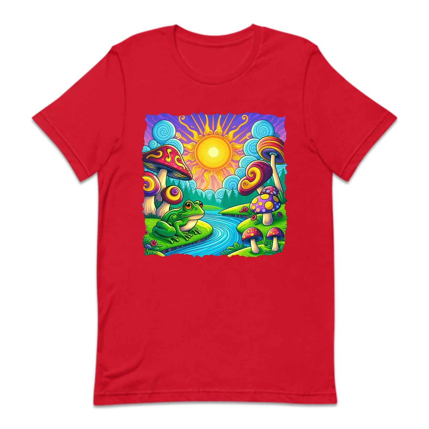 Psychedelic Landscape Mushroom And Frog River | PRODUCT CODE: MSHDRMPSYD