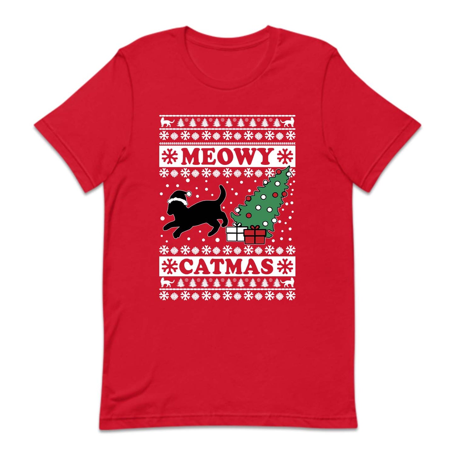 Meowy Catmas Black Cat Christmas Funny Xmas | PRODUCT CODE: MWYCHTRBLU