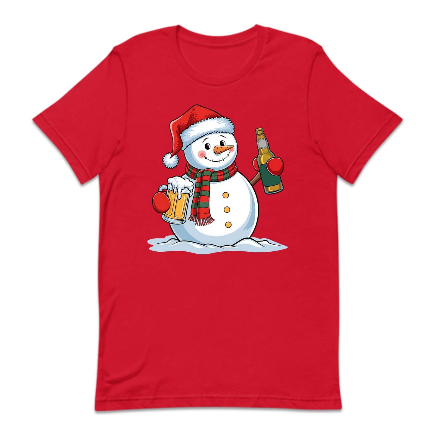 Christmas Snowman Drinking Beer Merry Beermas Xmas Frosty Beer | PRODUCT CODE: CTSNWMDRKBF