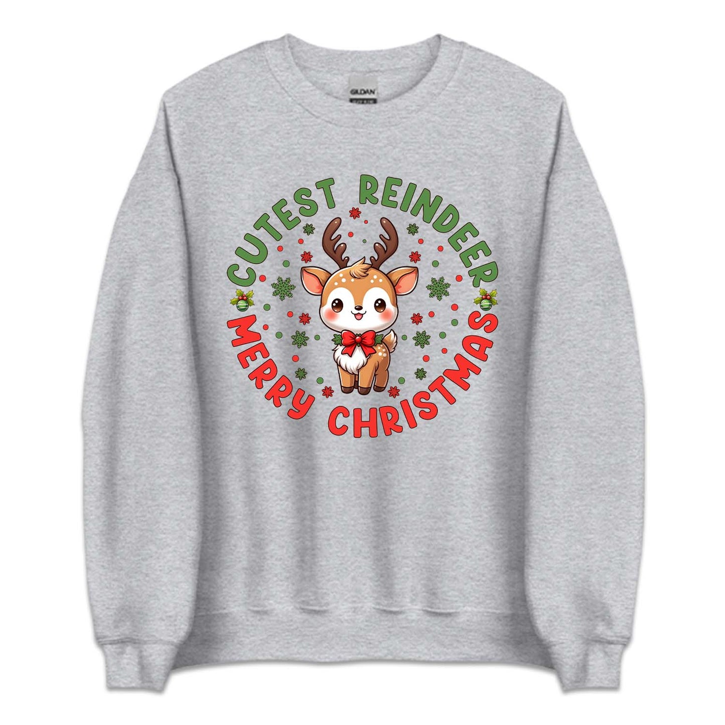 Cutest Reindeer Merry Christmas Xmas Reindeer with Red Bow | PRODUCT CODE: CTSRNDMTYCM