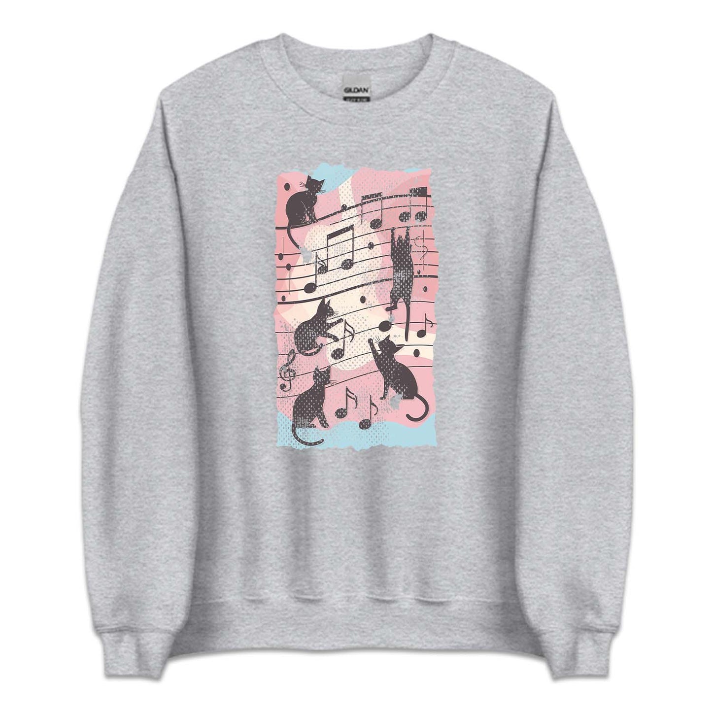 Cats Climbing Music Notes Funny Musical Cat Lovers | PRODUCT CODE: CTSMBNGUTO